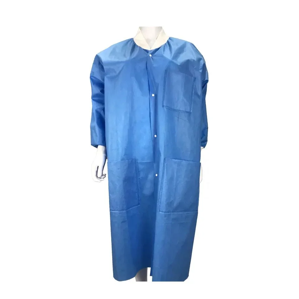 Blouse de laboratoire jetable uniforme de laboratoire de médecin de laboratoire SMS PP Clinic Blanc jetable laboratoire Gown Haixin Santé ce