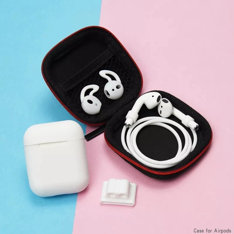 Conjunto de caixas para grosso para capa de silicone Protector estojo para auscultadores Apple AirPods 2 3 PRO Max fivela anti-perda de tira de corda Caixas para auscultadores