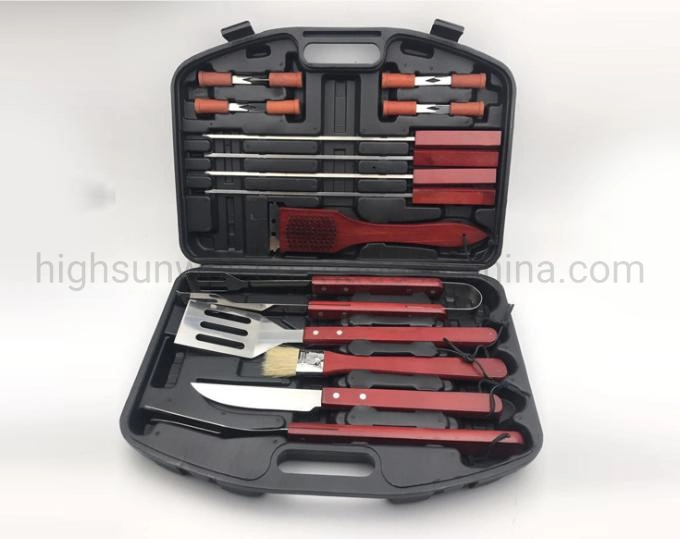 High quality/High cost performance  Multifunction Portable Outdoor 8PCS Barbecue Fork Knife Kit Set with Gloves in Bag BBQ Grill Tool