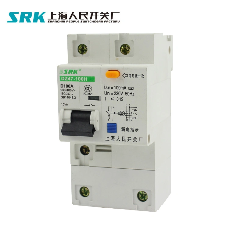 Dz47le-100 MCB 3p 80A 100A RCBO Electrical Mini Circuit Breaker