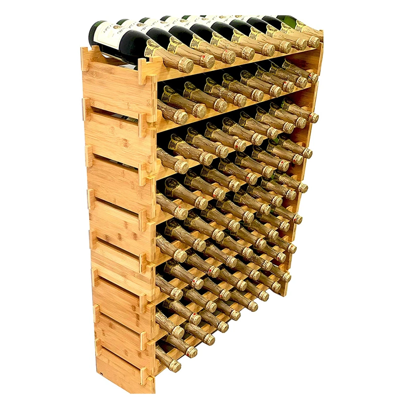 Wholesale/Supplier Bamboo Stackable 72 Bottles Bottle Wine Rack