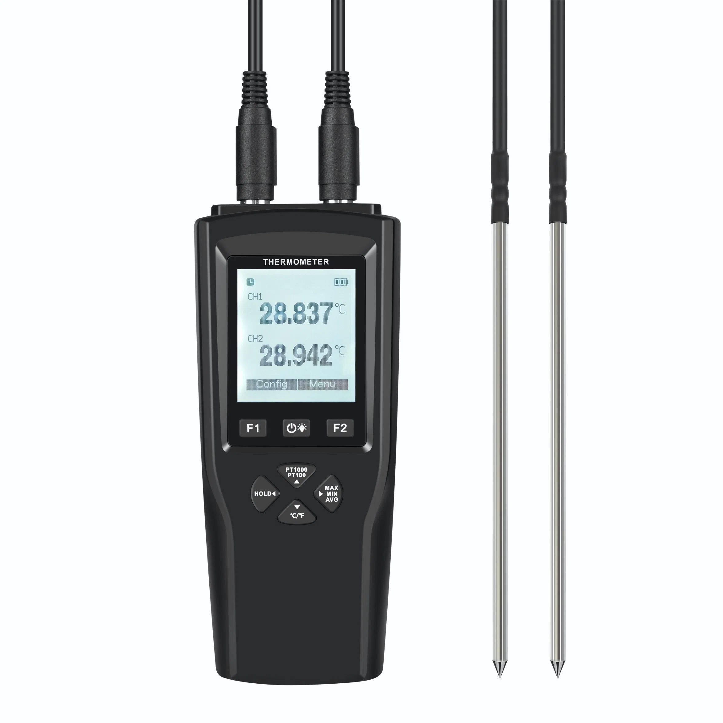 Calibración multipunto 2 Canales PT100 y sonda PT1000 el termómetro de medición de temperatura