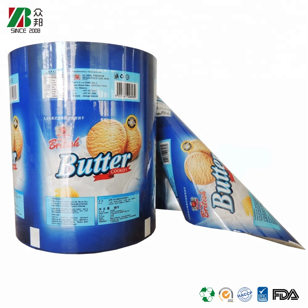 ZB Packaging Film China Food Packaging Material Manufacturing Plastic Laminate Rollstock Packaging Film for Cookie Packaging