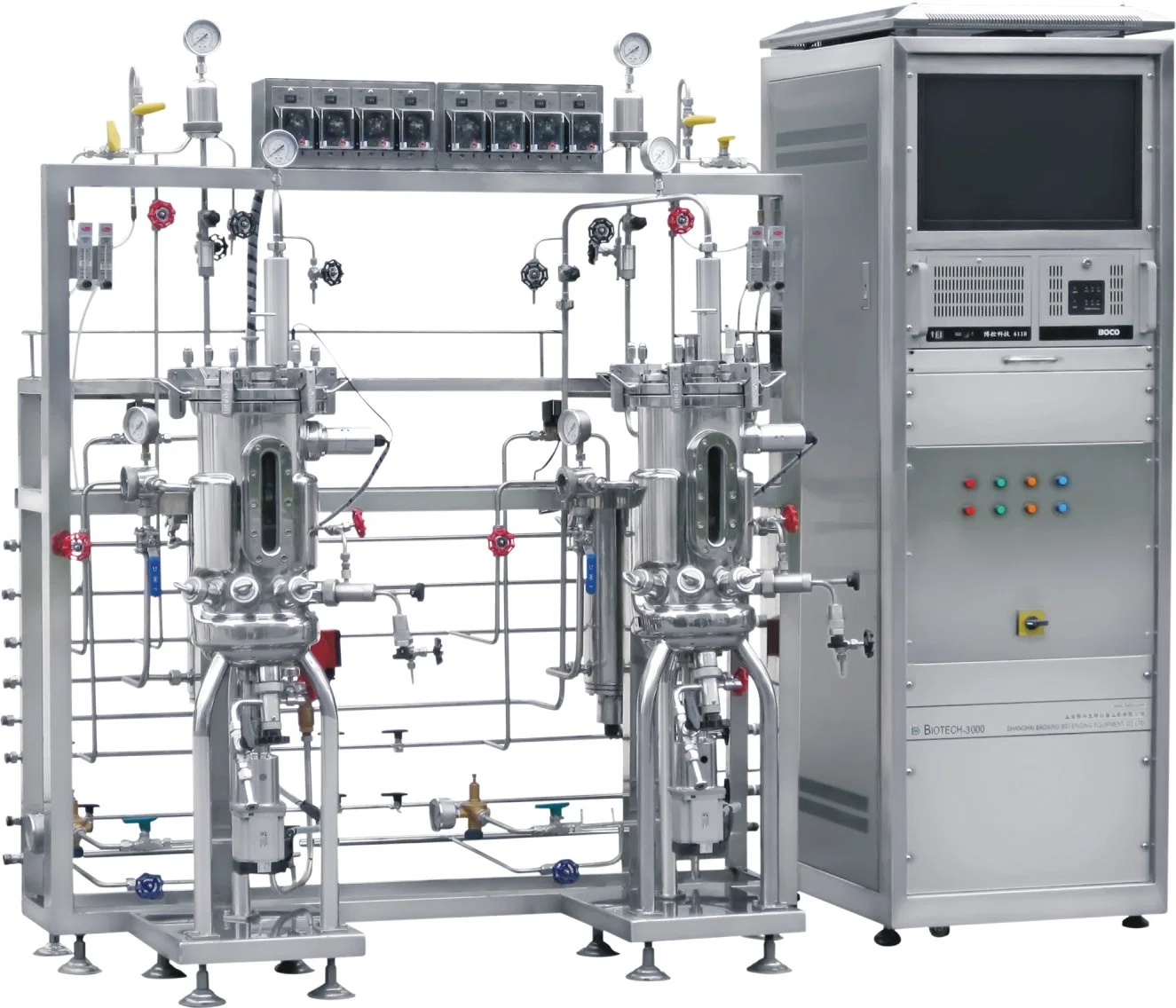 Computer Controlled Biological Fermentation Laboratory System Multistage Independent Sterilization Vaccine Fermenter Equipment