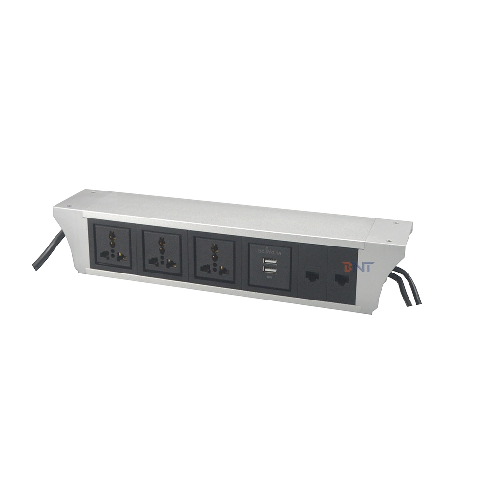 Office Hanging Desktop Power Center Socket with Double USB Charger Interfaces