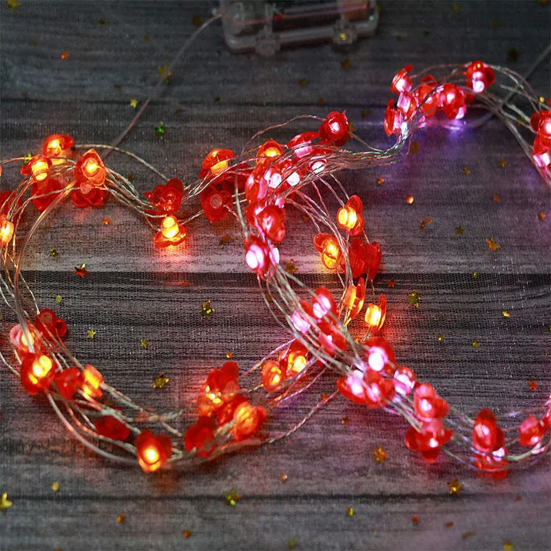 Día de San Valentín decoración LED cuerda luz día de San Valentín regalos Fiesta Suministros lámpara