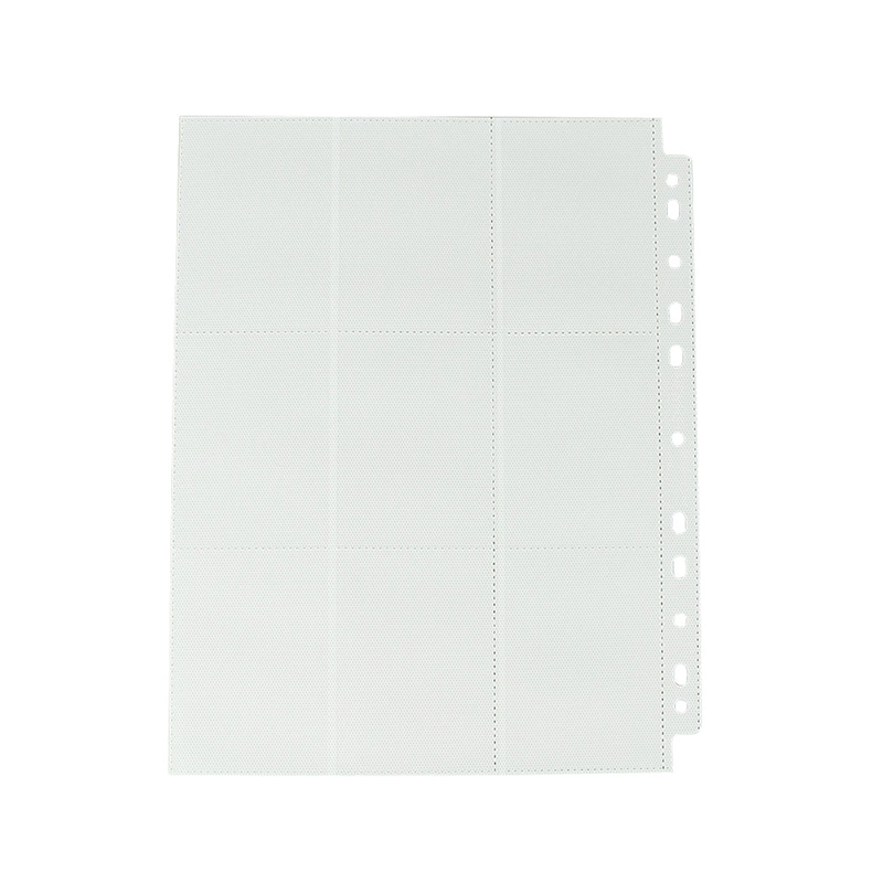 9-Pocket Two-Sided Transparent Card Holder Page for Card Storage Waterproof Inner Page