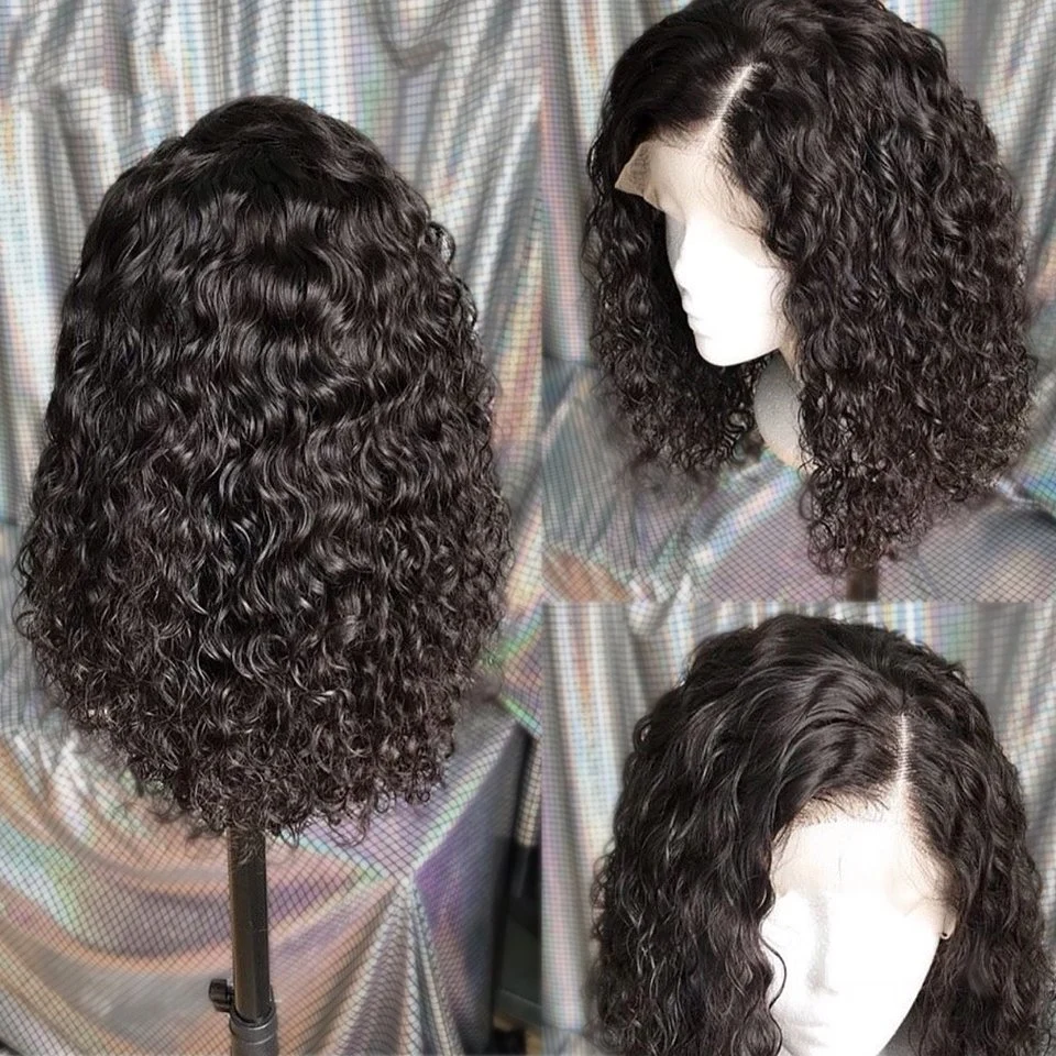 Factory Wholesale/Supplier Color Curly Bob Wigs Brazilian Bob Lace Wig Human Hair