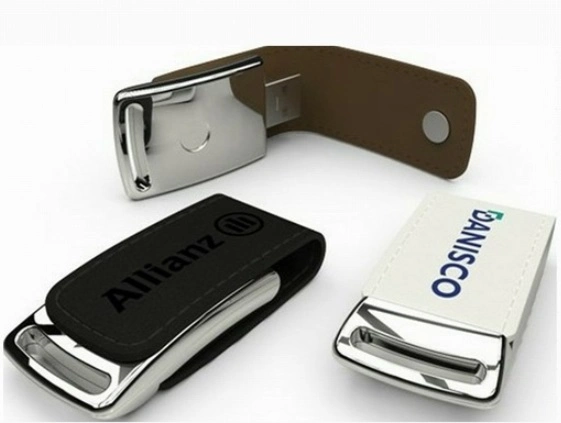 Hotsale Luxury USB Flash Drive, Embossed Logo Leather USB, Promotional Gift USB