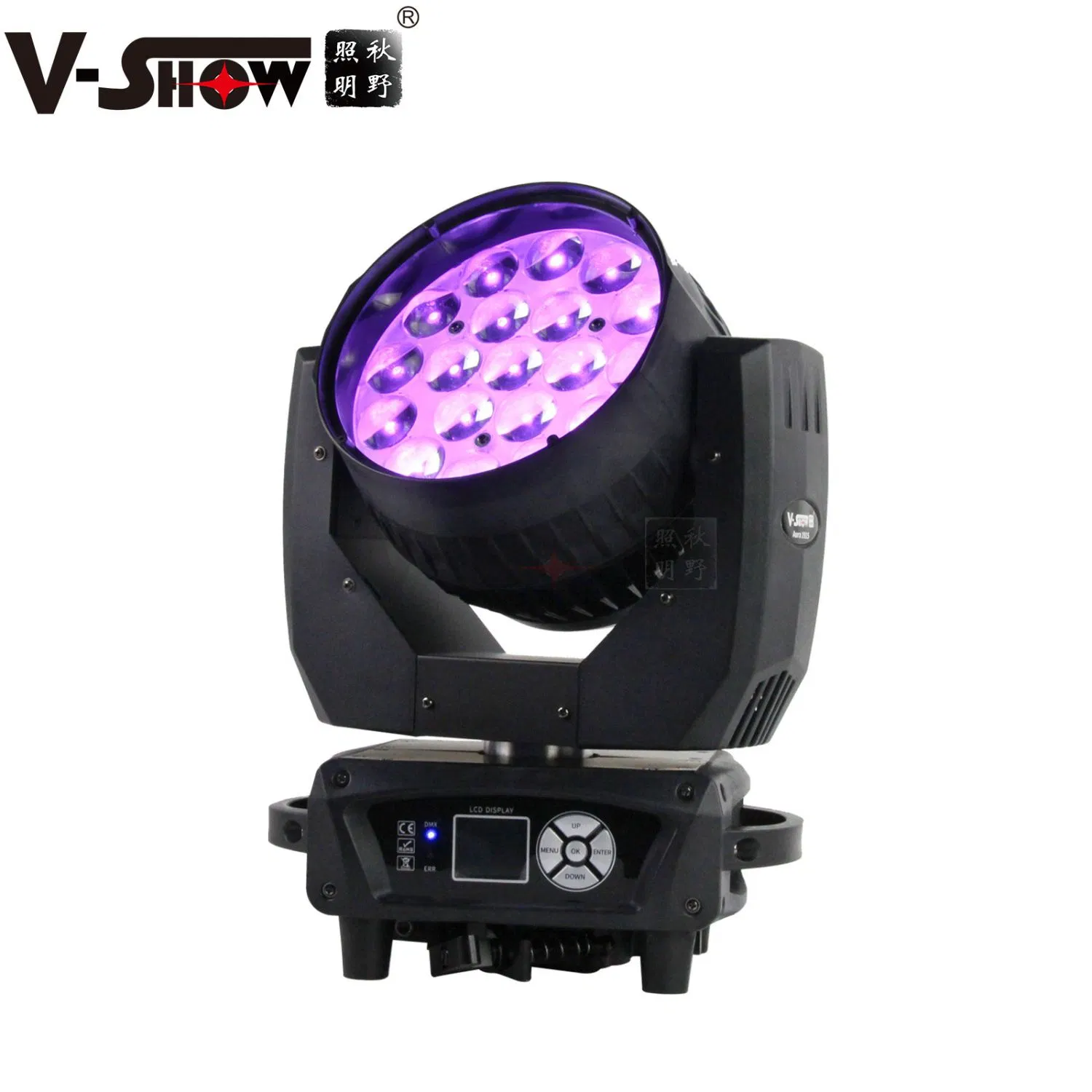 V-Show USA Stock 19*15W Wash Moving Head Light with Folding Clamp