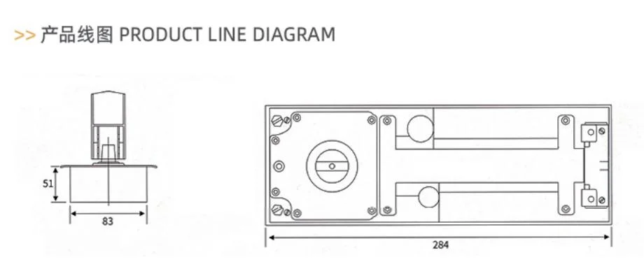 Glass Door Control Hardware High quality/High cost performance  Pressed Iron Sinlge Spring Floor Hinge