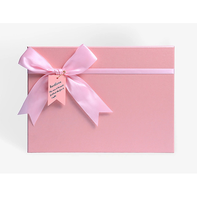 Customized Pink Black Rigid Cardboard Gift Box Packaging Manufacturer