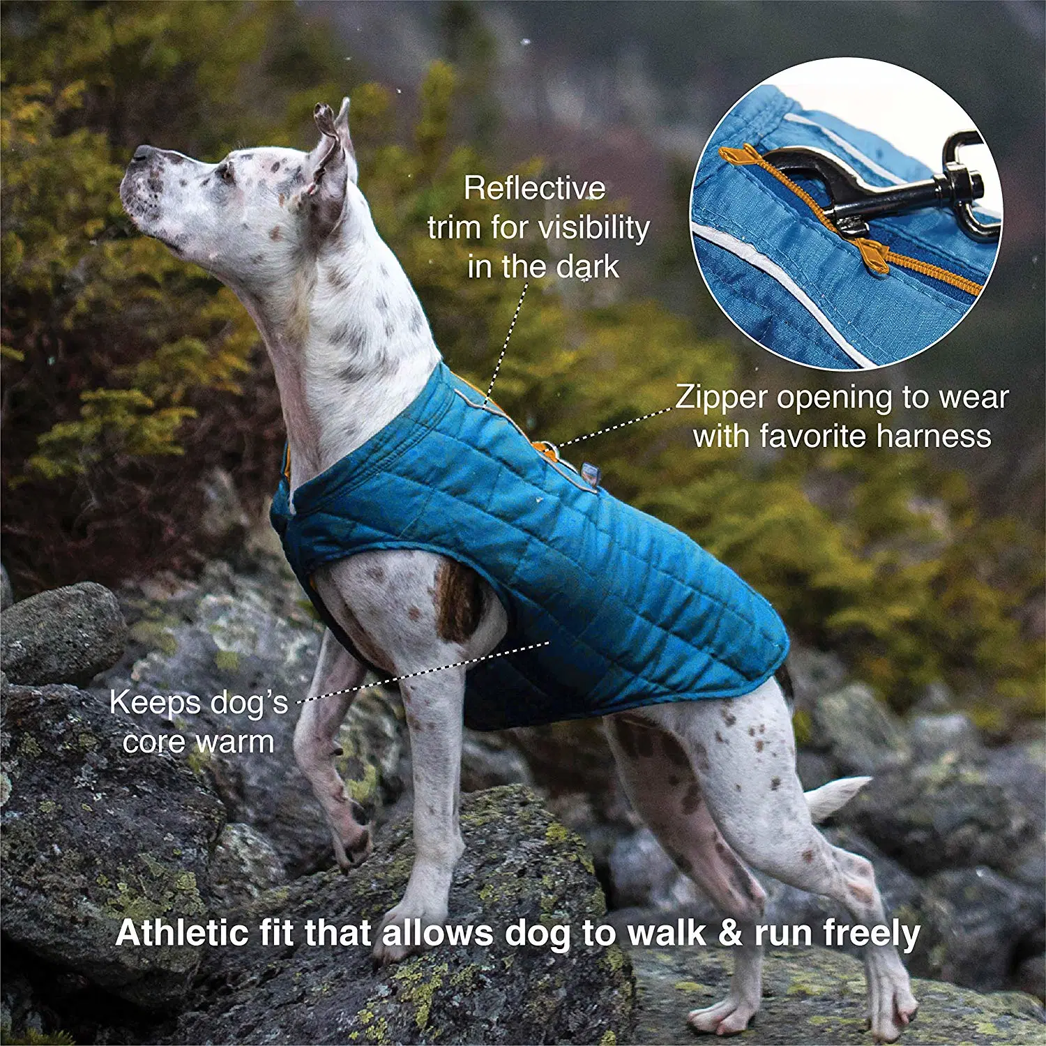 Loft Dog Jacket Waterproof Warm Winter Dog Coat Adjustable Dog Raincoat