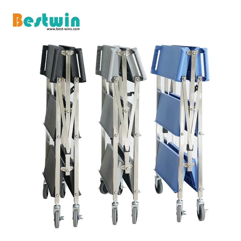 Restaurant Hotel Service Cart Plastic Foldable Collapsible Food Serving Trolley