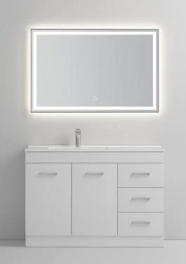 Venta en caliente Armario de baño de madera sólida moderno Vanity a prueba de agua Armarios de simetría sólida