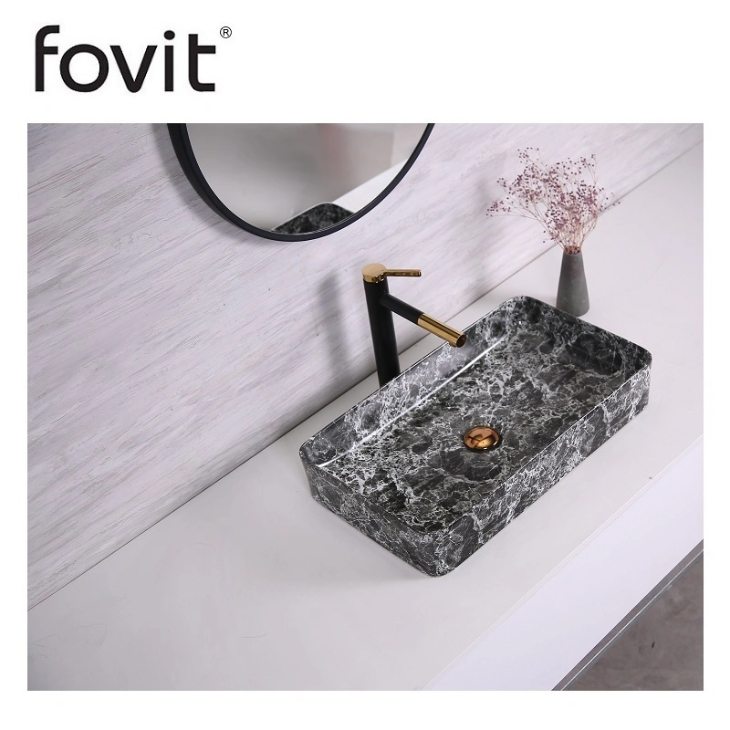 Modern Style Rectangular Artistic Basin Bathroom Vanity Porcelain Lavabo Guaranteed Quality Sanitary Ware