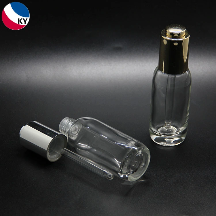 30 ml de aceite esencial de contenedores Botella de vidrio de color plata