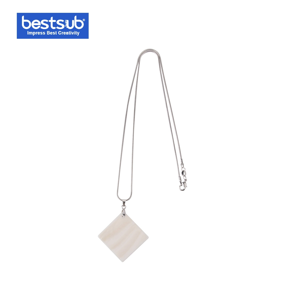 Bestsub Sublimation Square Shell Necklace Fashion Jewelry Gift (30*30mm)