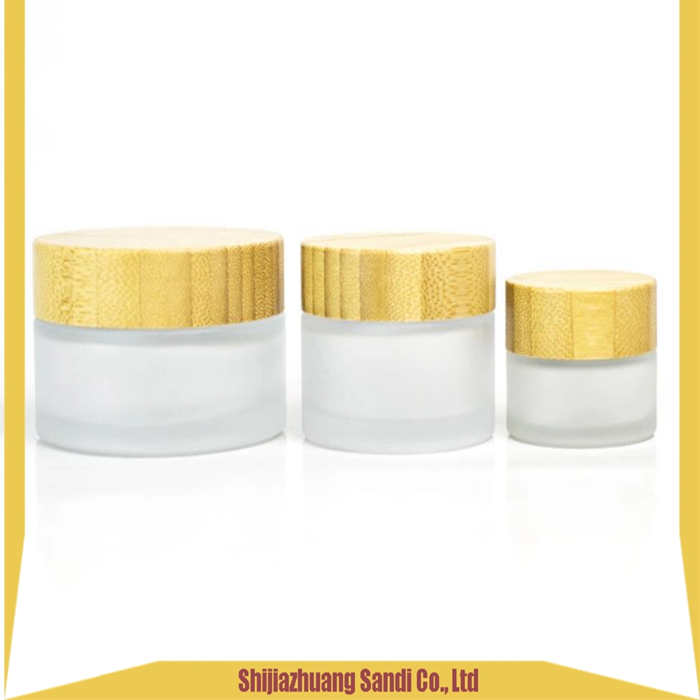 6luxury 15ml 30ml 40ml 100ml Empty Round Frosted Cosmetic Face Lotion Cream Glass Bottle Jar Package