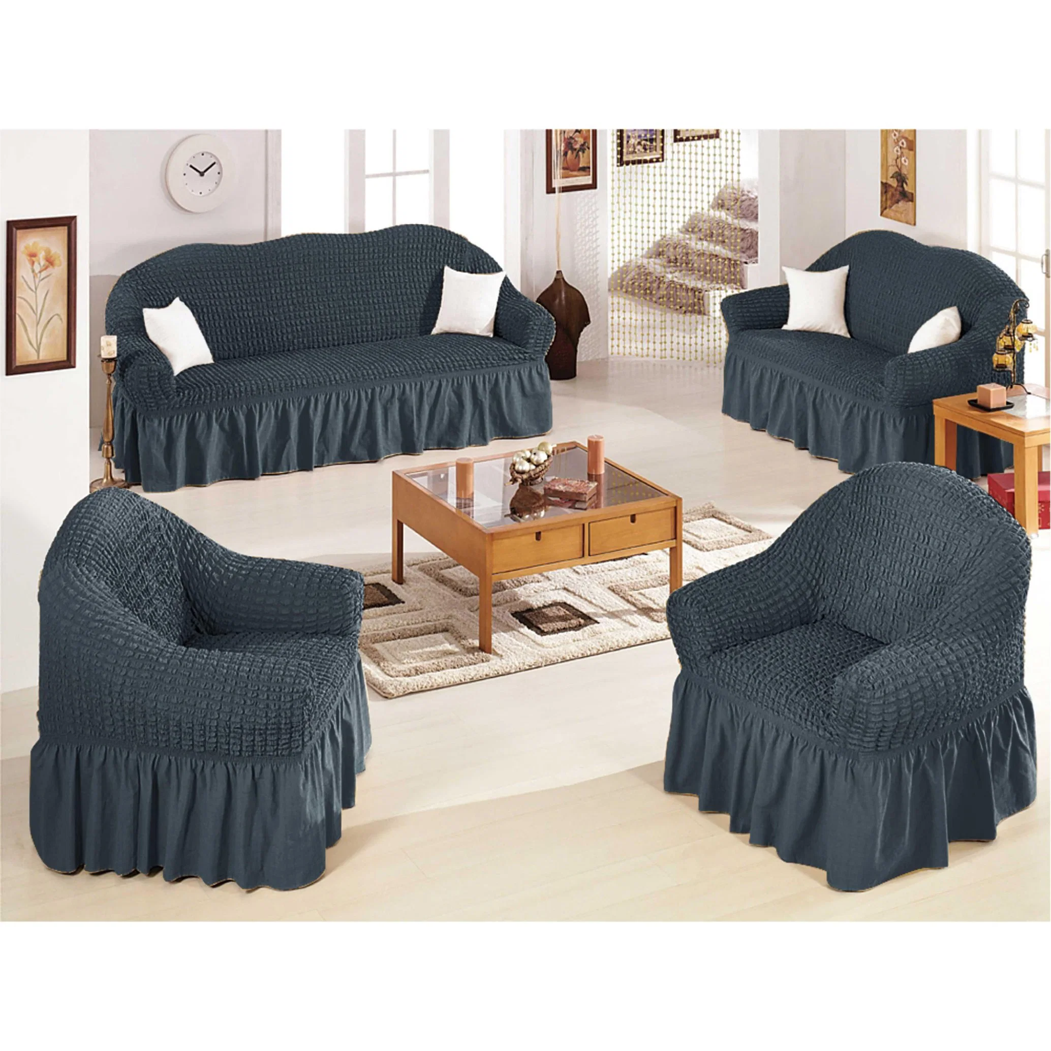 Muebles de prueba de polvo conjuntos plegable silla sofá elástica sofá cubrir