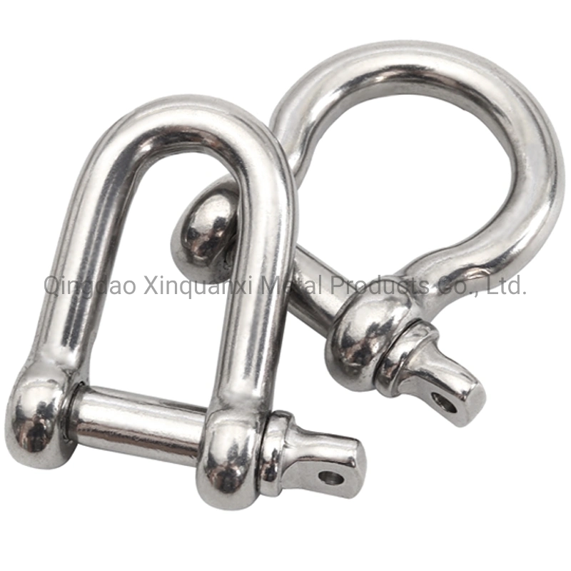 High Quality Rigging Hardware Stainless Steel European Type Bow Shackle with Safety Pin