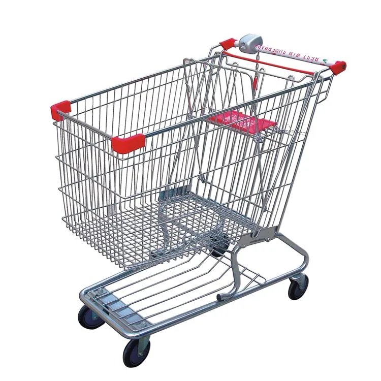 Drahtkorb Trolley Store Hand Push Cart Supermarkt Warenkorb