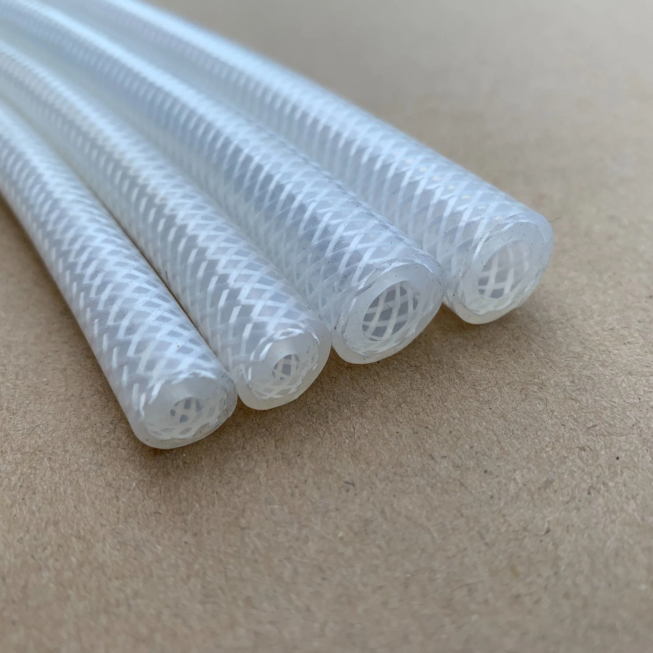 Water Pipe Platinum Cured Transparent Braided Reinforced Rubber Silicone Tube Hose