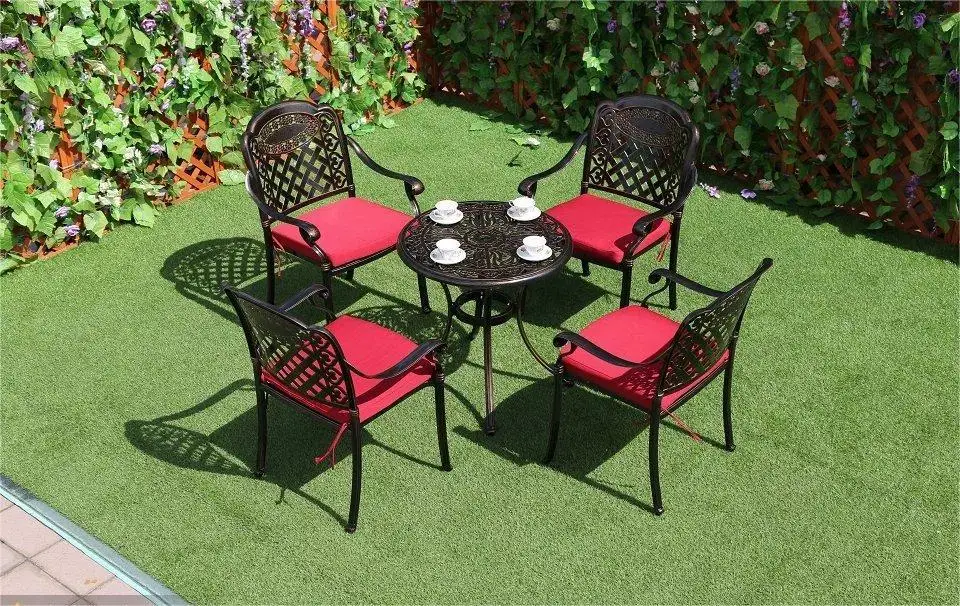 Free Shipping European Style Bronze Cast Aluminum Antique Outdoor Furniture Chairs and Table Bistro Patio Garden Sets