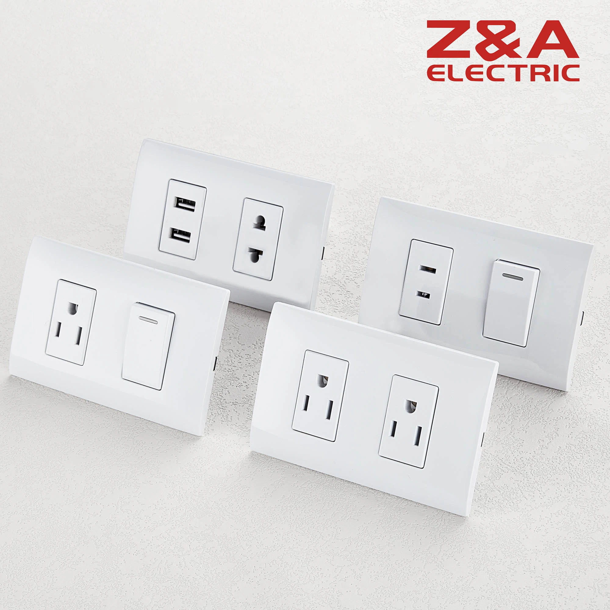 Accesorios eléctricos interruptor de pared para casa de luz de PC y toma para Color diferente