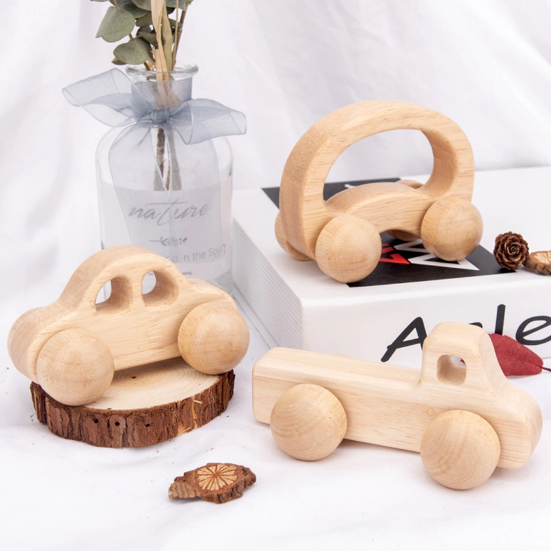 Los niños para la Educación en 3D de madera de madera juguetes Puzzle de coche inercial de formación Carro de principios de aprendizaje intelectual 10 juguetes de madera del vehículo de estilos de coche