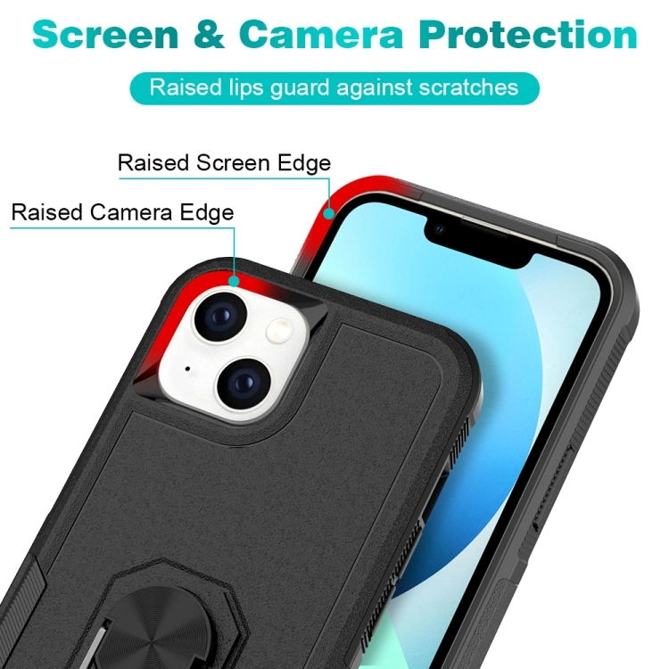 Rugged Case with Ring Stand for iPhone 14 Plus Samsung S20fe S21fe S23fe F12 M12