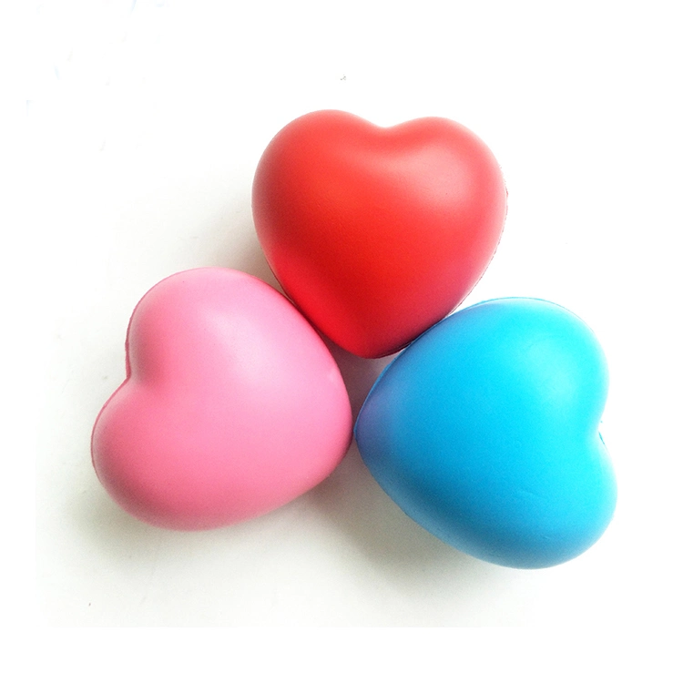 Wholesale PU Foam Material Heart Shape Squishy Slow Rising Stress Ball Toy