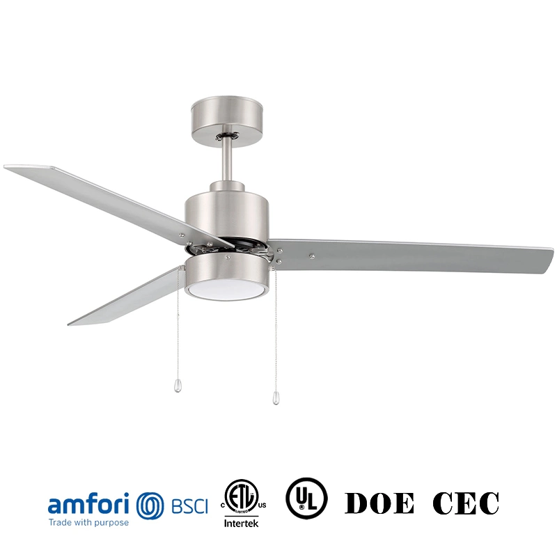 Ventilateur de plafond à lame haute densité 52'' avec procédé léger lourd Conception de lames métalliques pour source d'alimentation électrique avec moteur en cuivre