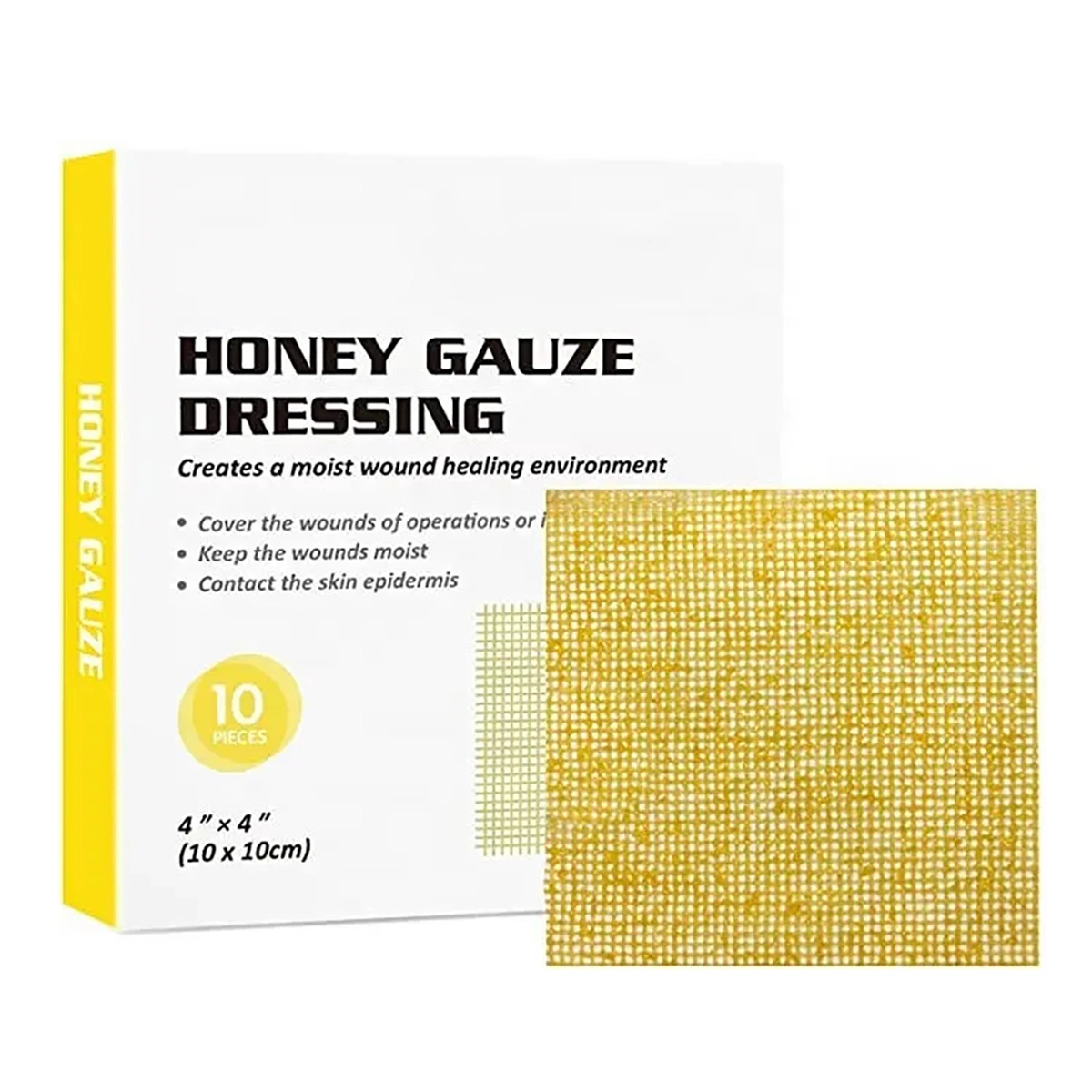 Medical Wound Care Disposable Sterile Manuka Honey Gauze Dressing 10cm*10cm