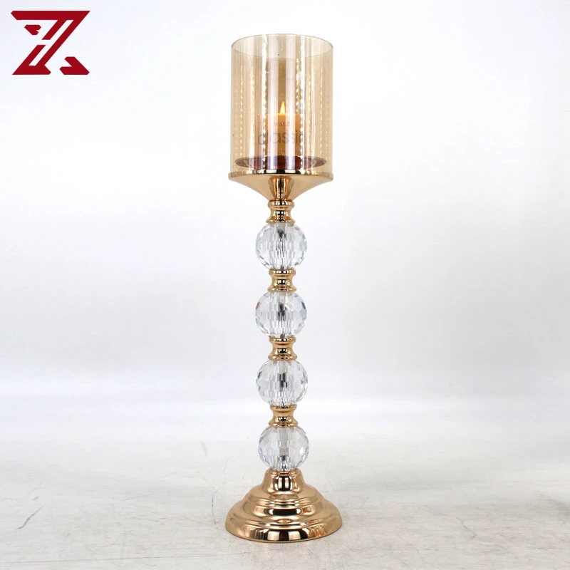 Promotion Gift Metal Pedestal Candlestick Wedding Hotel Craft Gold Candle Holder