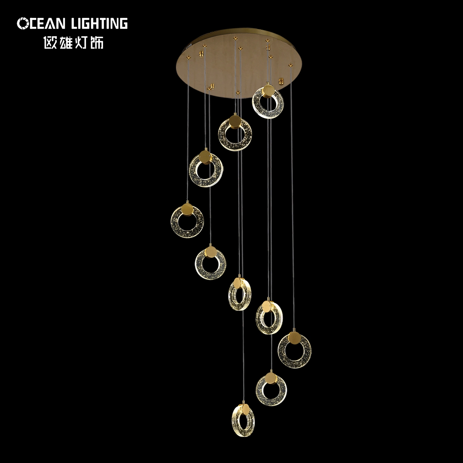 Interior Design Modern Circle Bubble Crysal Lamp LED Pendant Lighting Om8201006-6heads