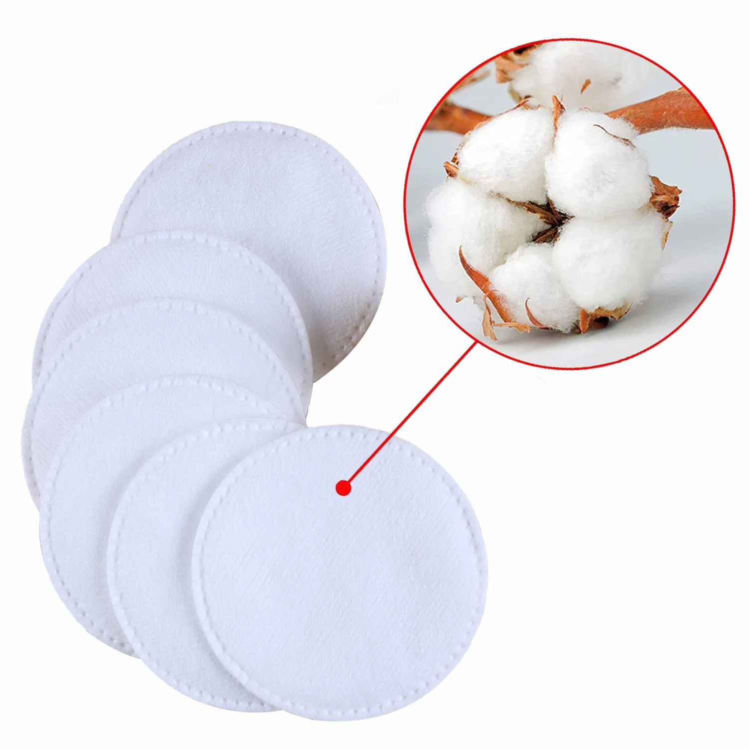 Basic Customization 100% Cotton Natural Facial Cotton Pad for Cosmetic