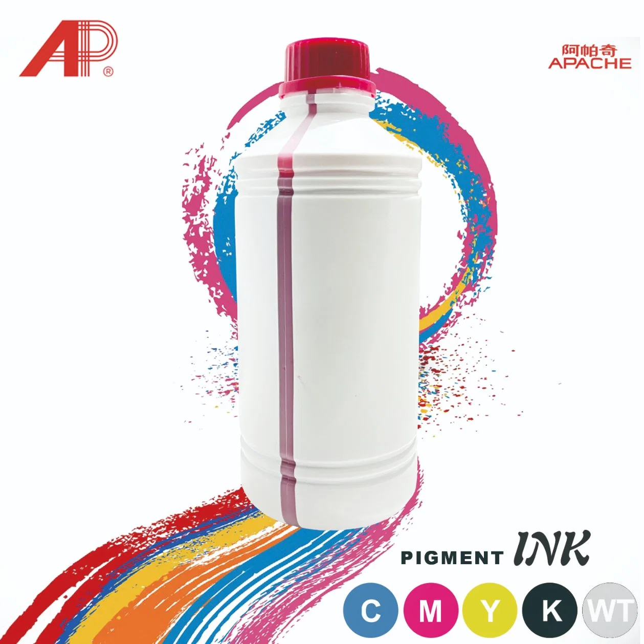 Popular and Vivid Color Dtf Pigment Ink Cmyk+W Color