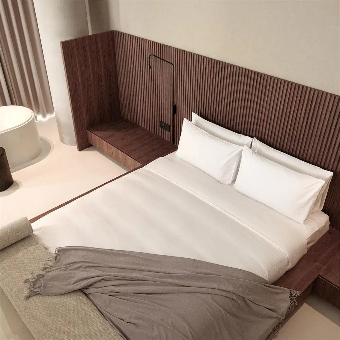 Precio competitivo Hotel moderno dormitorio hermoso mobiliario conjunto de camas