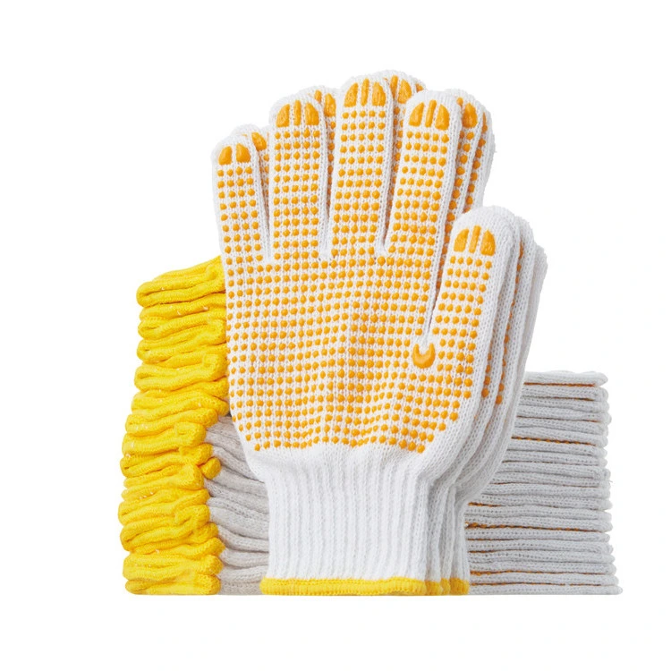 Colored Cotton Safety Knitted PVC Dots Glove in Guangzhou