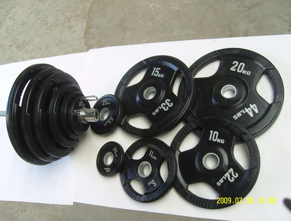 Tri Grips Colour Rubber Barbell Weight Plate
