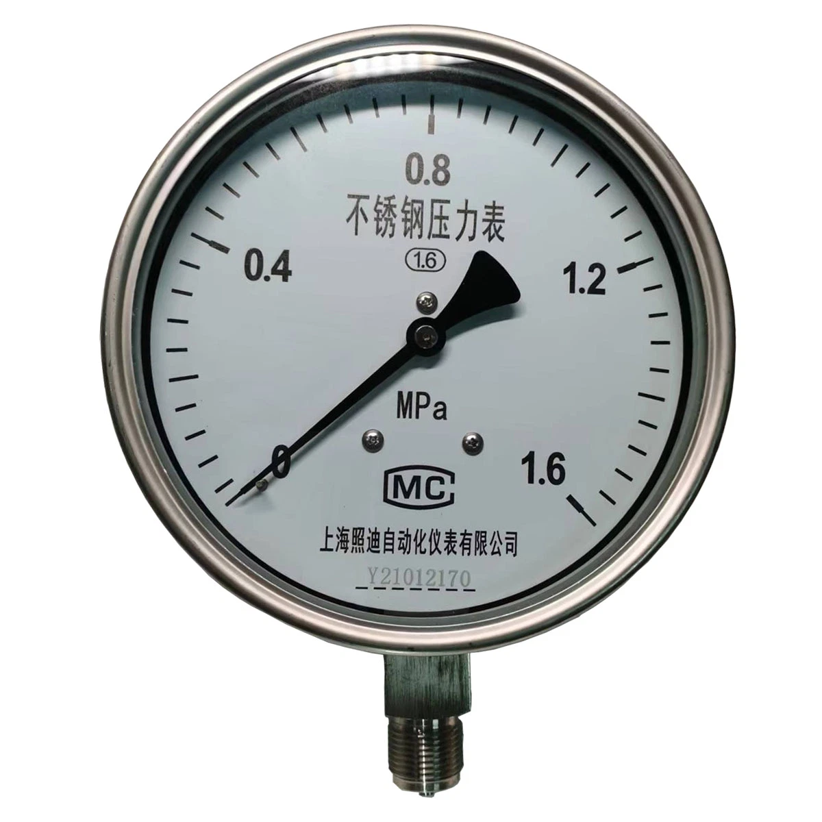 CE Certified Bourdon Tube Stainless Steel Pressure Gauge for Natural Gas