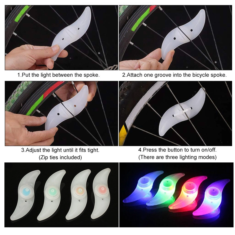 Road Bike Bicycle Lights LED Tyre Tire Valve Caps Wheel Spokes