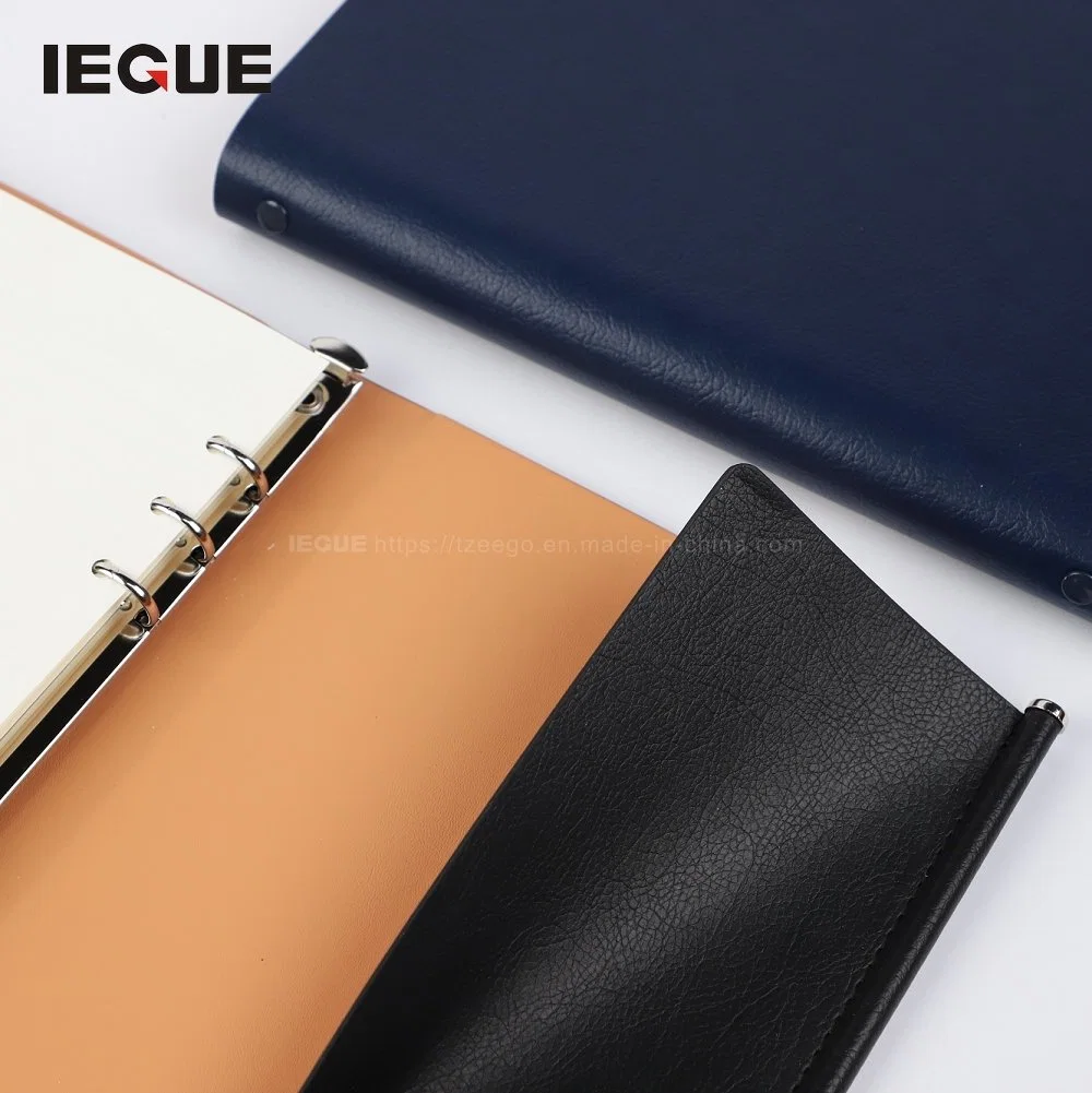 Custom PU Leather Budget Binder Office Supplies with Metal Corner Notebook Planner