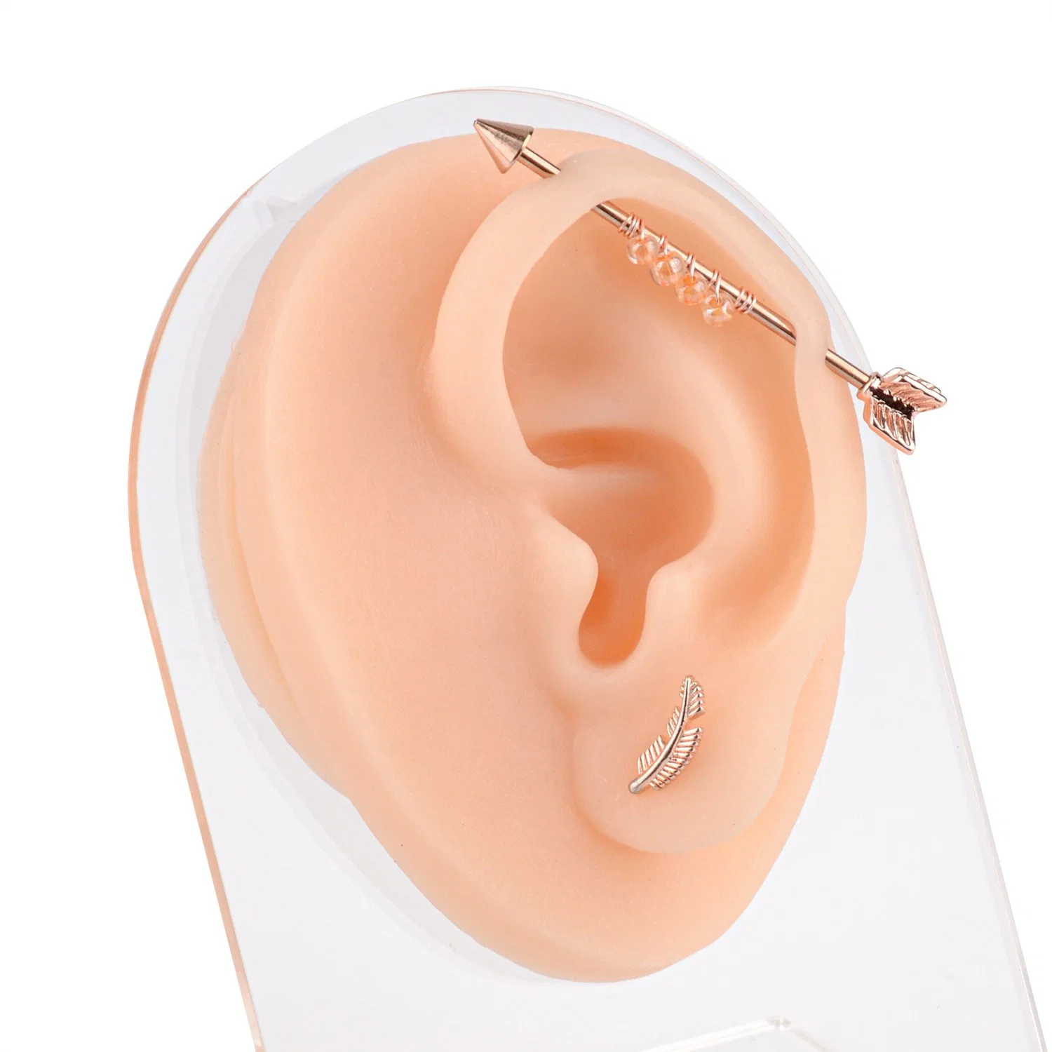 Ear Model Super Soft Silicone, Natural Size Human Left Ear Model