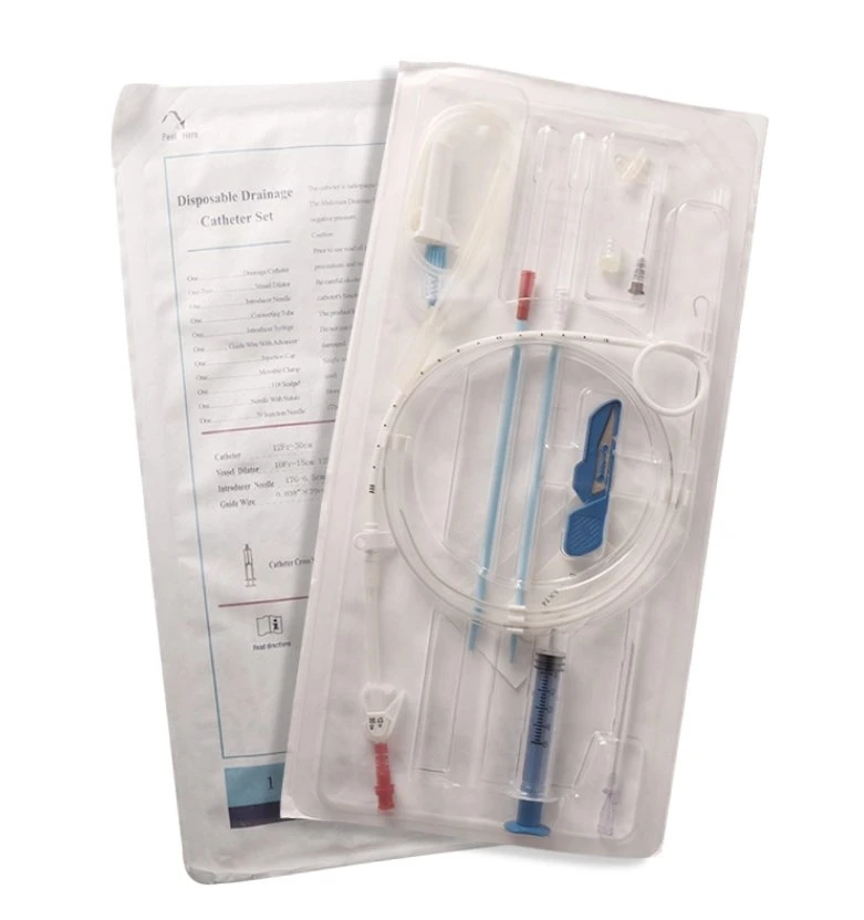 Disposable Pigtail Drainage Catheter Kit with Peritoneal Dialysis Catheter