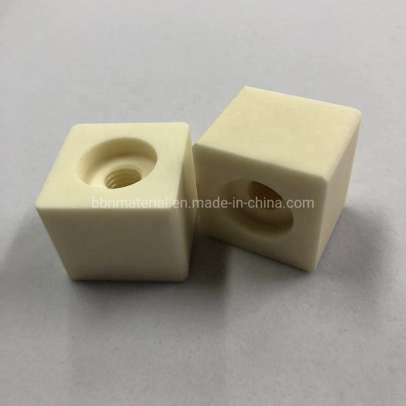 Customized Internal M5 Thread Alumina 95% 99% Al2O3 Ceramic Insulator Block with Good Wear Resistant