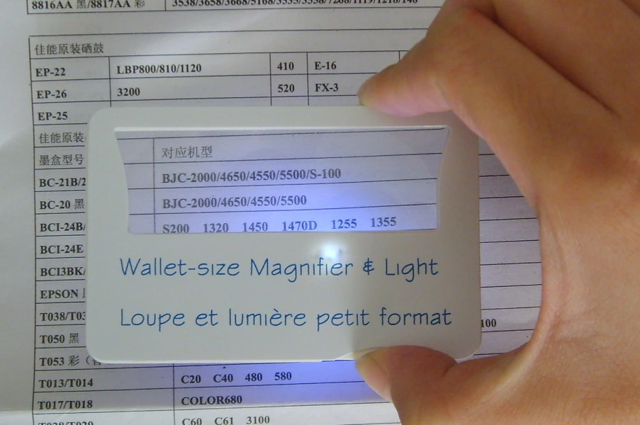 Plastic Credit Card Shape LED Magnifier with Logo Printing (MG-002)