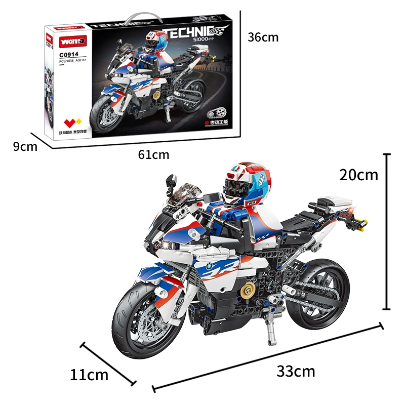 Woma Toys Modern Novel Design Kids Building Blocks Brick Motorcycle Model Construction Toy Children Boy Birthday Christmas Gifts DIY Toy