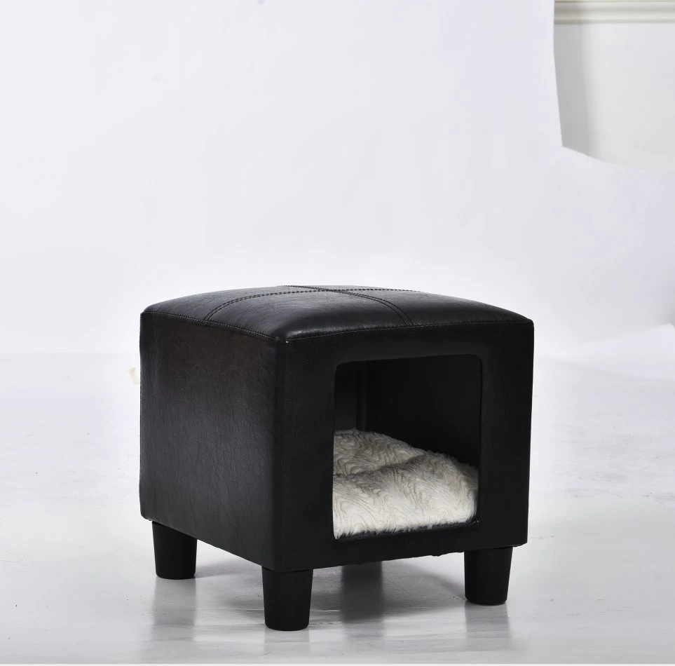 PU Leather Human Sitting Cat House Bed Sofa Cat Furniture Stool